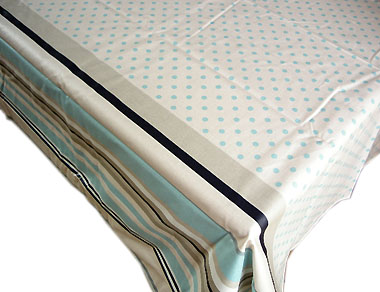 French Basque tablecloth, coated (Biarritz poisrayure.teck)